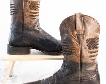 Ariat Circuit Patriot 10029699 アメリカ国旗柄ウエスタンブーツ メンズ 9D 中古