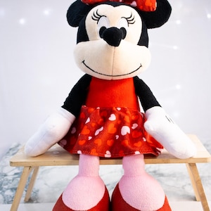 Disney Minnie Mouse Hearts Valentine Plush 14" Just Play Licensed Stuffed Animal image 1