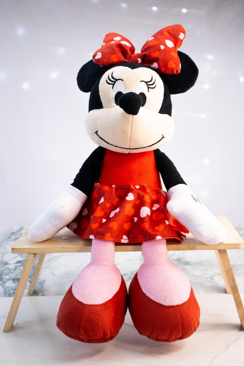 Disney Minnie Mouse Hearts Valentine Plush 14" Just Play Licensed Stuffed Animal image 1