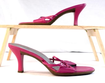 Vintage 2000s Aerosoles Pink Bow Mule Heels – Size US 8.5 / EU 39