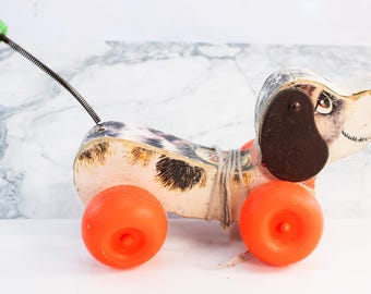 1965 Fisher-Price Little Snoopy Pull Toy #693 — Original Wooden Body