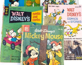 Vintage Disney Comic Book Lot - 1959-68 Dell & Gold Key Hefte