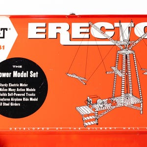 Vintage Gilbert Erector Set No. 10041 Power Model w Motor Tin Case