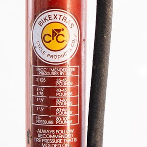 Vintage Bicycle Floor Pumps Set BikeXtras Red Pump Green Metal Pump Lot image 8