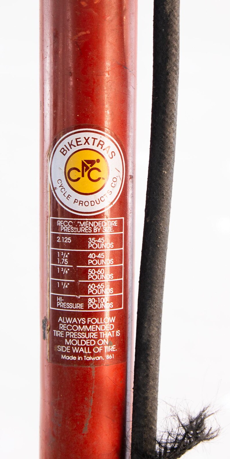 Vintage Bicycle Floor Pumps Set BikeXtras Red Pump Green Metal Pump Lot image 8