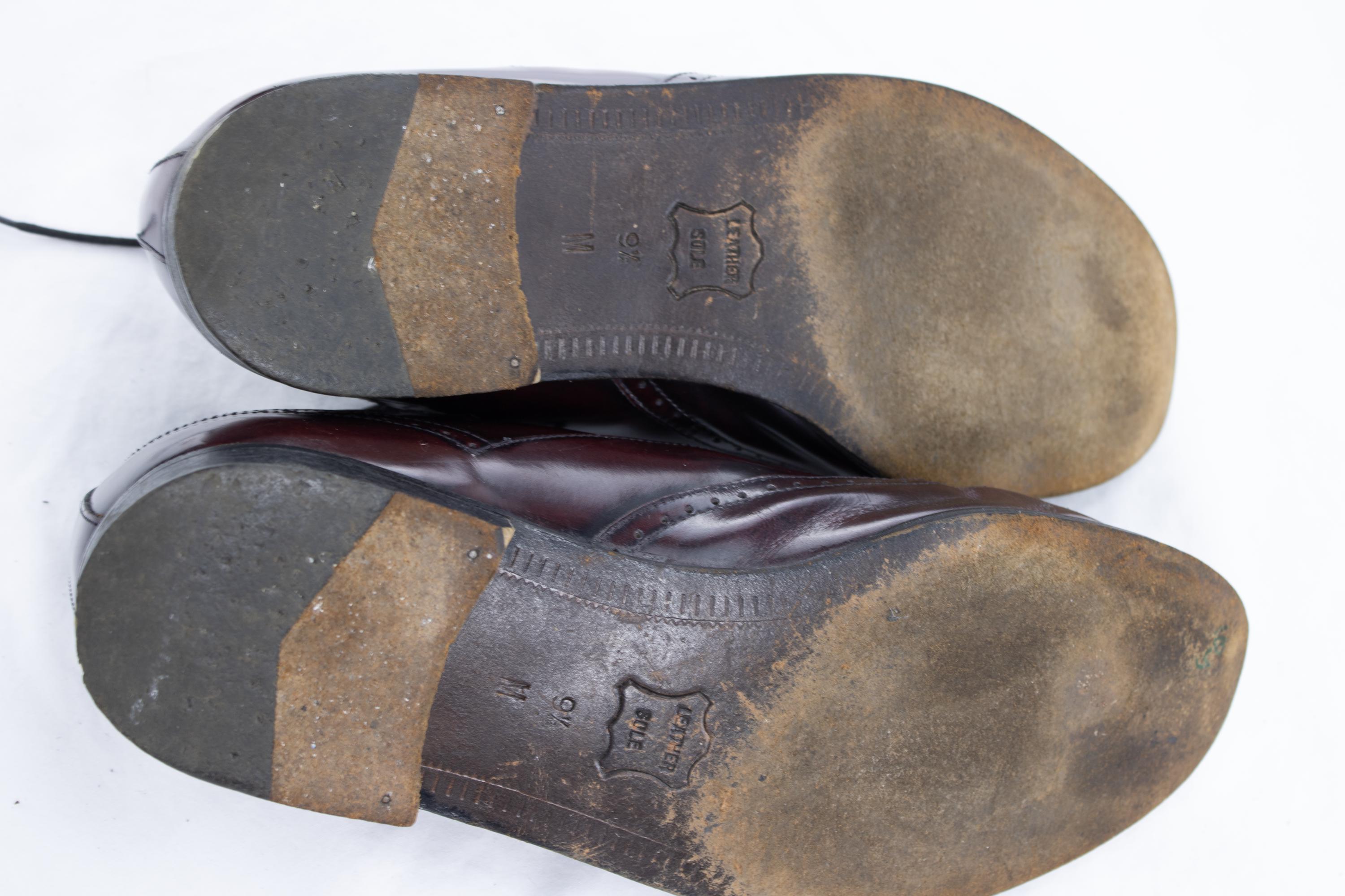 Vintage Thom McAn Men’s Burgundy Leather Wingtip Oxford Dress Shoes Size 9 Sz. 9 D | Vintage THOM Mcan Bootmaster Classics Brown  main image 4
