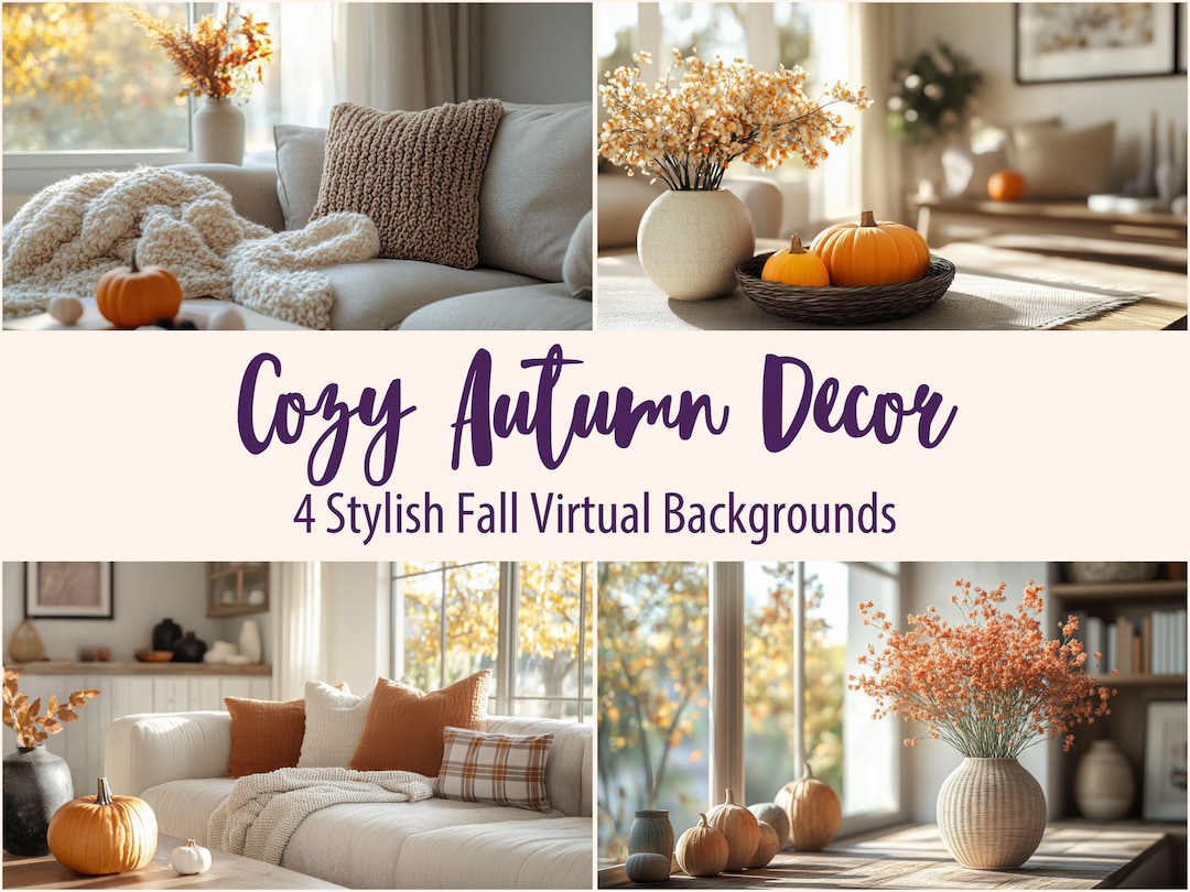 Fall Chat Background Cozy Fall Decor Zoom Background: 4K Autumn Scenes (digital Download ...