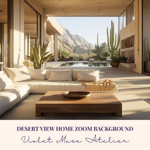 Desert Cactus Zoom Background: Southwest Luxury Virtual Backdrop (4K Instant Download)