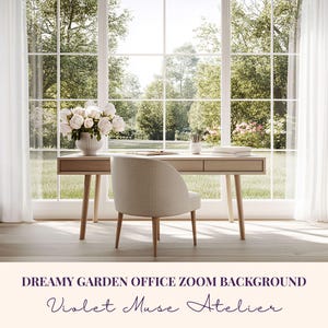 Verträumter Garten Büro-Zoom-Hintergrund: Neutrales Blumendekor für Zuhause (Instant Download)