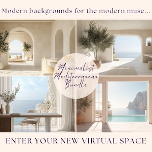 Mediterranean Zoom Background Bundle: Coastal Arches, Natural Light (Instant Download)