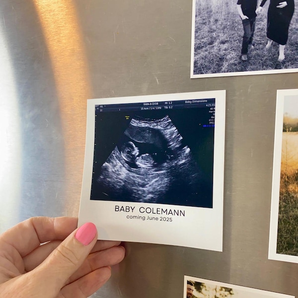 We’re Pregnant Announcement Magnet, Personalized Ultrasound Photo, Baby Reveal, Grandparents Surprise Gift