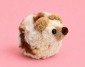 Handmade Crochet Hedgehog Plushie, Fluffy Amigurumi Desk Buddy, Woodland Gift