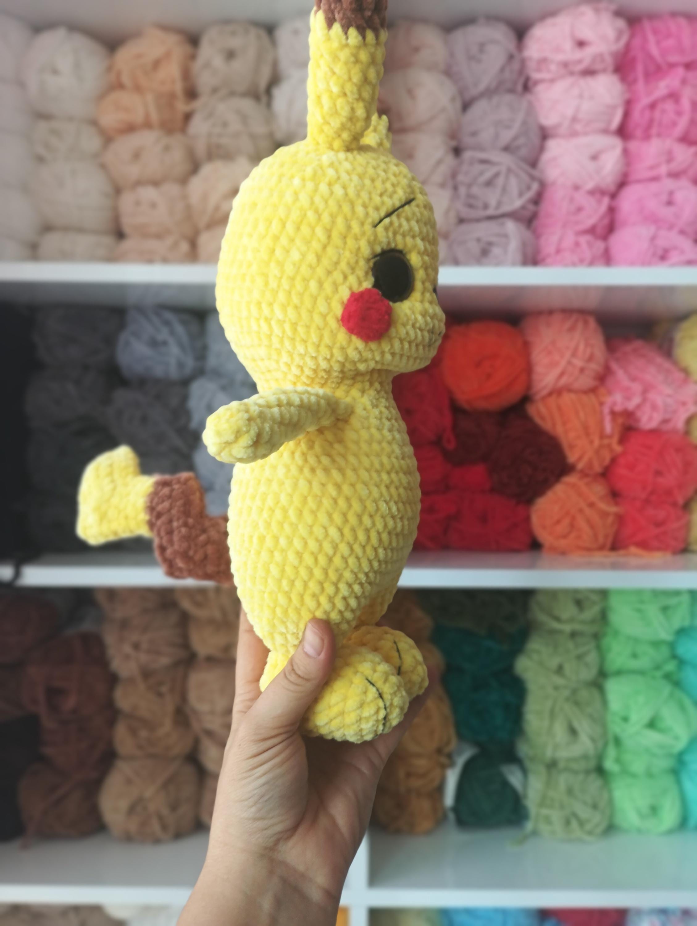 専用ピカチュウ かぎ針編み衣装 ぬいぐるみ かぎ針編みのピカチュウぬいぐるみ、15インチのあみぐるみポケモン