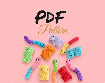 Crochet Gummy Worm & Bear Pattern (PDF Download)