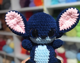 Ręcznie robiony szydełkiem pluszowy miś: Lilo i Stich