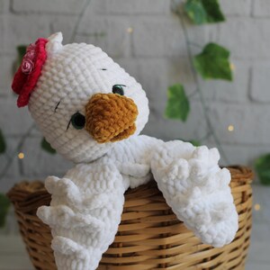 Handmade Crochet Duck –  Amigurumi Plush – Soft Sleep Buddy for Kids and Babies,plushie