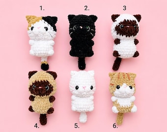 Handmade Crochet Cat Plush, Soft Chubby Kitty Stuffed Animal, Floofcat Toy