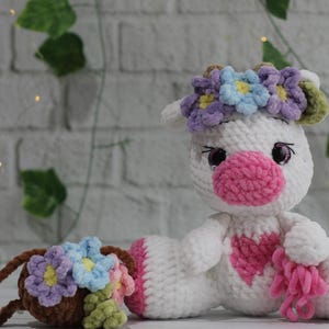 Häkelkuh, Floral Kuhplüsch, Kuhplüsch, gehäkelte Kuhplüsch