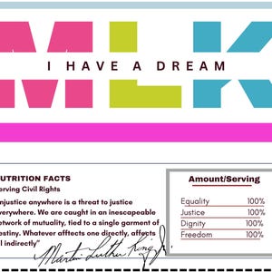 MLK &#39;I Have A Dream&#39; Candy Wrapper - Civil Rights Day (Digital Download)