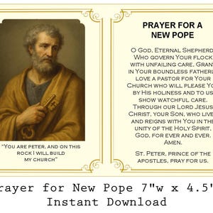 Download immediato: 2 biglietti di preghiera per un nuovo Papa / Conclave cattolico stampabile / Preghiera allo Spirito Santo / Scegli un Papa / Immagine digitale del biglietto di preghiera