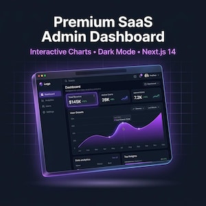 SaaS Admin Dashboard UI Kit | Next.js 14, Recharts, Tailwind CSS (Digital Download)