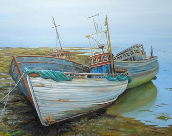 Beach Decor, Seascape,  Fine Art Giclee Print, Artwork, Ships, Wall Art, Boat painting, Home Decor