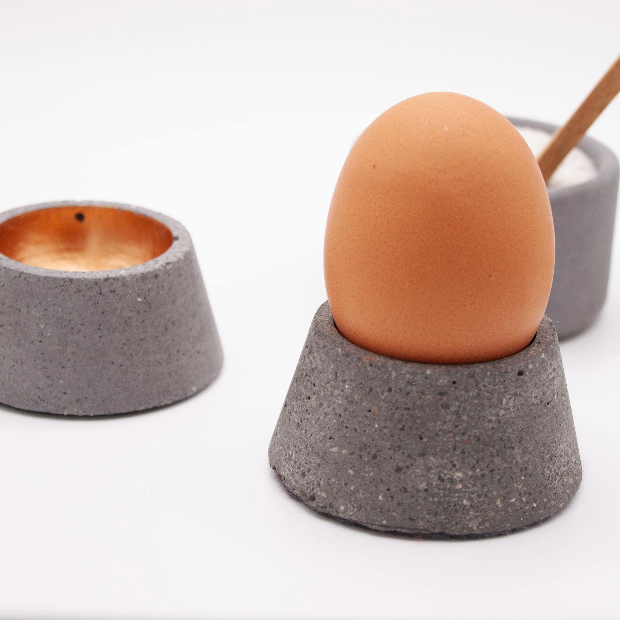 ovum_1 | Egg cup made of polished concrete, set of 4