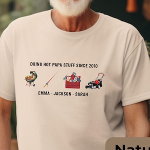 Custom T-shirt for Papa Father&#39;s Day Gift for Grandpa Personalized Shirt for Grandfather Birthday Present From Grandchild Custom Name Shirt