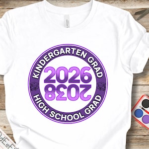 Kindergarten High School Graduation T-Shirt, 2026 Grad Shirt, Keepsake T-Shirt, Graduation Picture T-Shirt, Grow with me T-Shirt