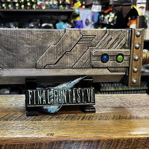 Final Fantasy VII Buster Sword Commander Deck Box, Includes Display Stand, Holds 100+ Sleeved Cards