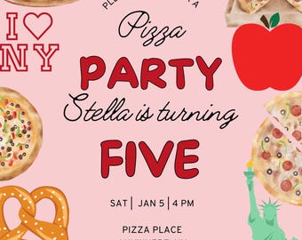 New York City Themed Birthday Invite
