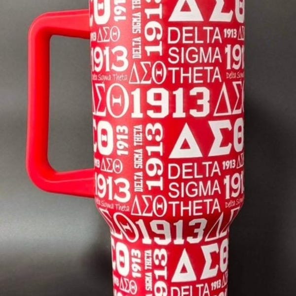 Delta Delta Theta 40 Oz Edelstahl Becher mit Strohhalm. Sale-Preis endet Sonntag! #Hotseller