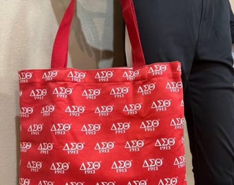 Delta Signa Theta Fashion Einkaufstasche mit Innentasche und Druckknopfverschluss.