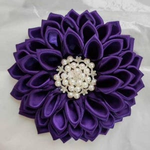 Delta Sigma Theta African Violet Satin Flower Brooch Lapel with Magnetic Backing