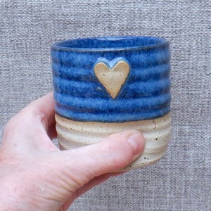 Water tumbler juice beaker milk cup handthrown in stoneware pottery ceramic handmade wheel thrown heart ready to ship