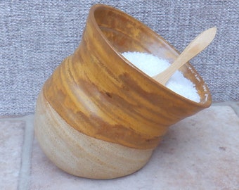 Salt pig or cellar stoneware pottery hand thrown handmade ceramic wheelthrown ready to ship