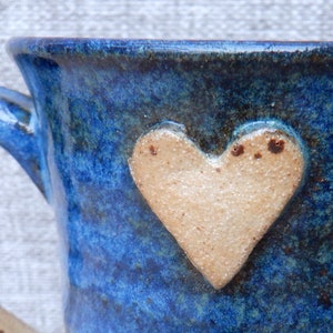 Coffee mug tea cup hand thrown in stoneware pottery ceramic wheelthrown handmade heart ready to ship image 2