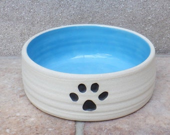 Custom dog or puppy extra large feeding bowl wheelthrown stoneware pottery hand thrown ceramic handmade