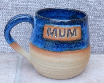 Cuddle mug for MUM coffee tea cup pint handthrown stoneware ceramic pottery handmade wheel thrown mummy mother ma mom mommy ready to ship