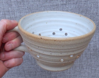 Berry bowl cup or colander drainer hand thrown in stoneware handmade pottery wheelthrown ceramic ready to ship