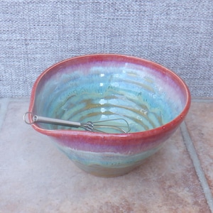 Salad dressing sauce mixing serving bowl vinaigrette whisking egg hand thrown stoneware handmade ceramic