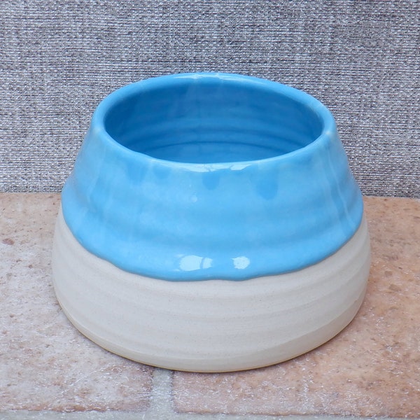 Small custom spaniel water or food bowl long eared dog ears dish hand thrown stoneware pottery wheelthrown ceramic handmade