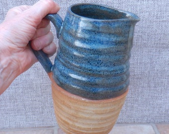 Large jug or pitcher hand thrown stoneware handmade pottery wheelthrown ceramic milk water ready to ship