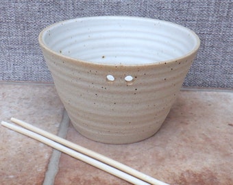 Noodle soup  salad or rice serving bowl hand thrown stoneware pottery ceramic wheelthrown handmade ready to ship