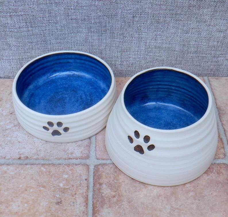 Pair of Large Spaniel Dog Food Water Bowls Long Eared Ears Etsy