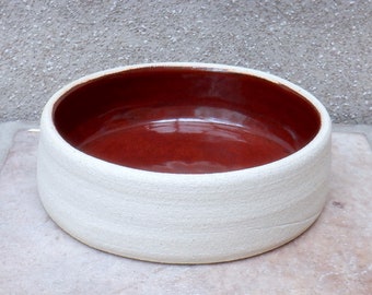 Custom small dog or puppy feeding bowl wheelthrown stoneware pottery ceramic handmade hand thrown