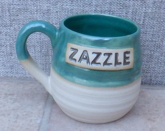 Personalised handmade cuddle mug coffee tea cup stoneware ceramic custom colour choice