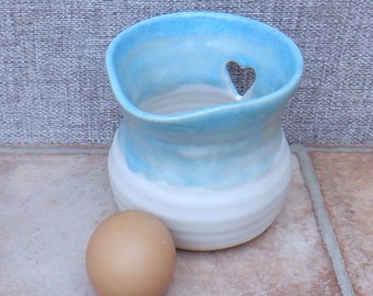 Egg separator jug wheel thrown stoneware handmade ceramic handthrown pottery heart ready to ship