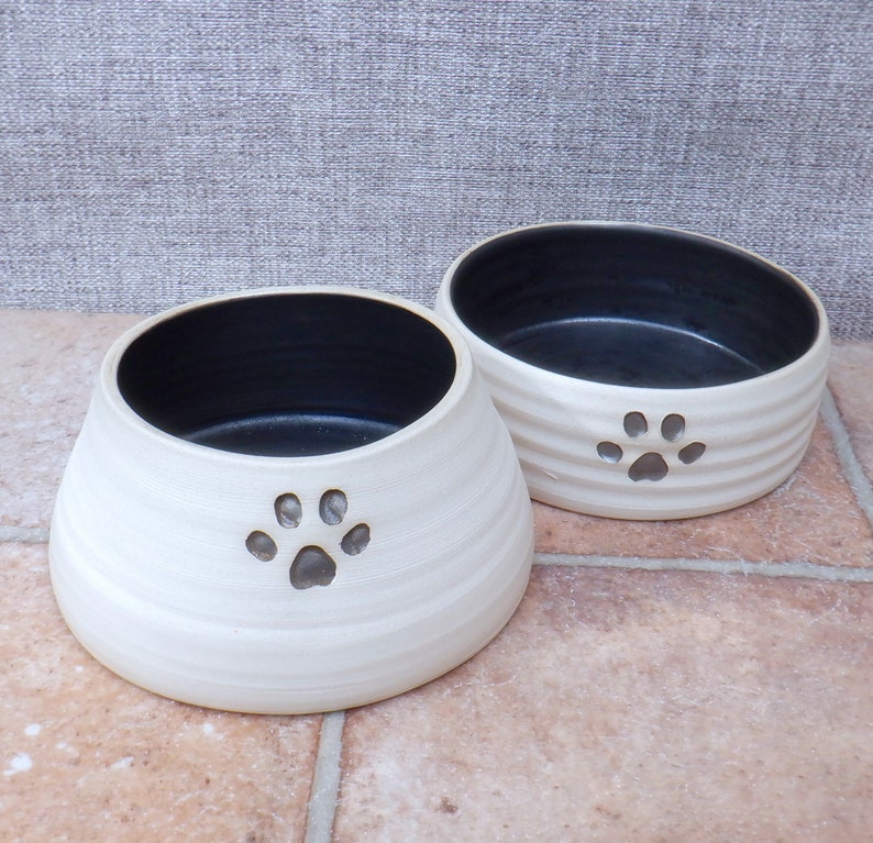 Pair of Large Spaniel Dog Food Water Bowls Long Eared Ears Etsy