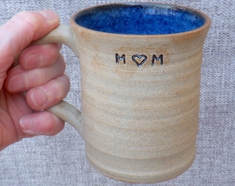 Coffee mug for MUM / MOM tea cup hand thrown stoneware pottery  handmade ceramic wheelthrown mummy mother ma ready to ship